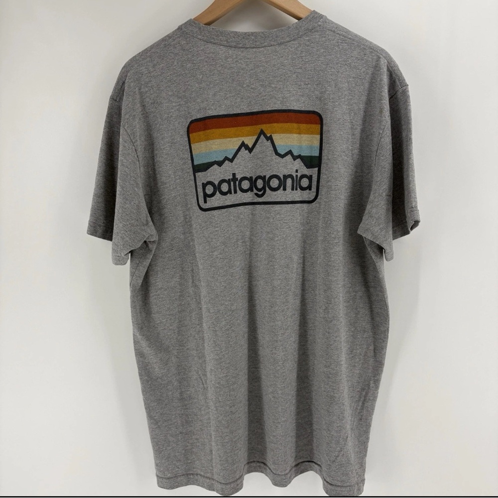Patagonia Gray Crewneck Logo Tee